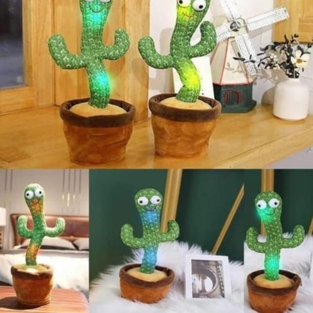 Mainan kaktus bisa music,dancing,rekam,LED  - brazil