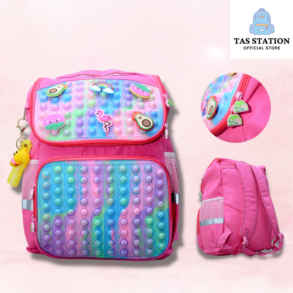Tas Sekolah Ransel Anak Perempuan POP IT Backpack Fashion