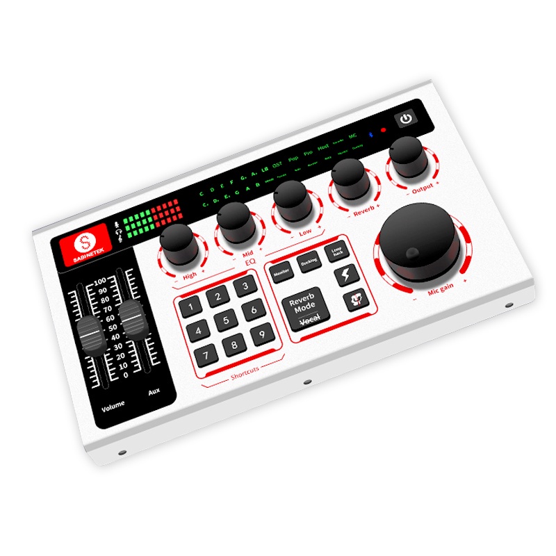 X60 SoundCard  Sound Card   Bluetooth compatible External Wireless DJ Mixer Pengurangan Kebisingan untuk Streaming Langsung Alat Peralatan