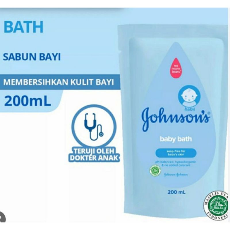 JOHNSON'S BLUE BATH 200ML Botol &amp; Reffil