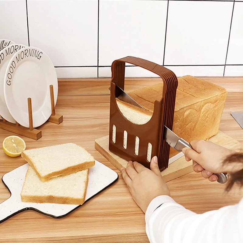 Alat Pemotong Roti Bagel / Sandwich / Bagel Model Lipat Bahan Plastik Adjustable