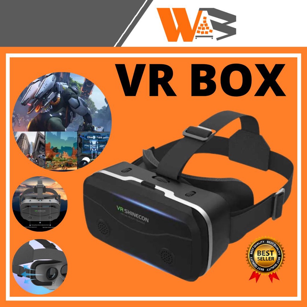 COD VR Box Kacamata VR Virtual Reality Box SC-G15 Kaca Mata Virtual Reality 3D 360 Shinecon Giant Screen J84