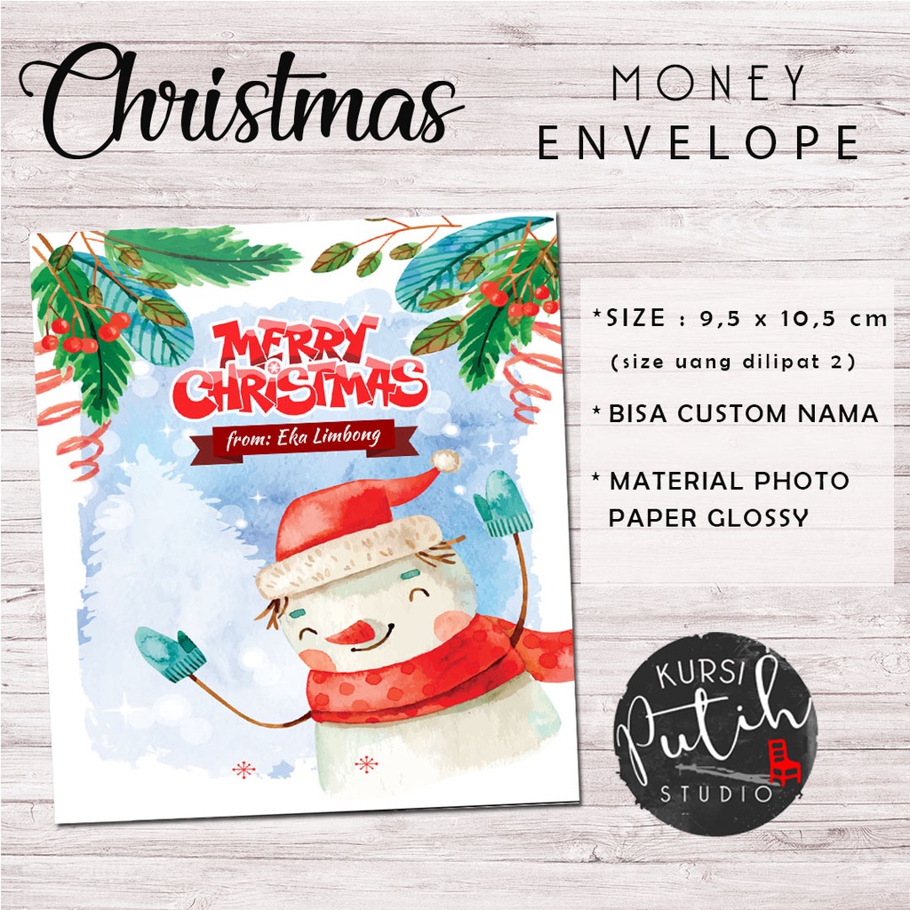 

amplop uang natal / Christmas money envelope tema snowman