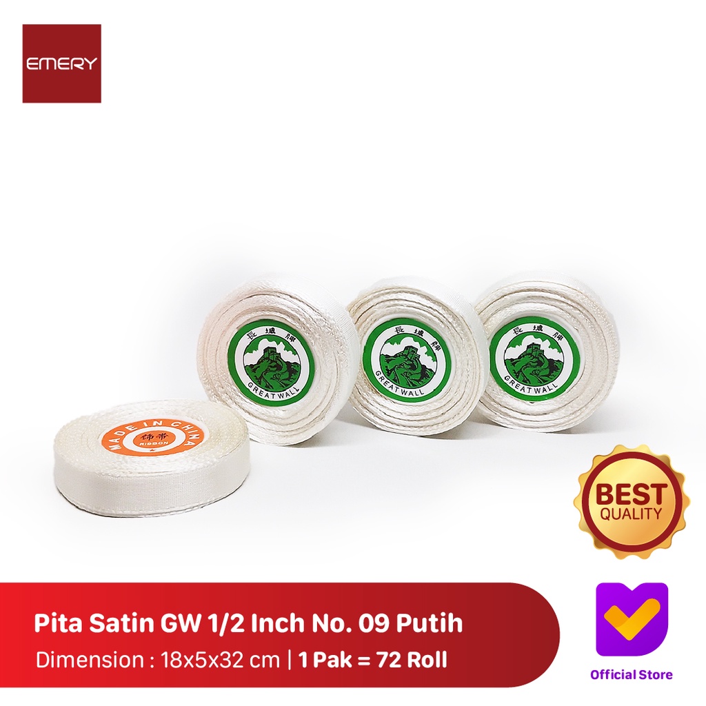 

PITA SATIN GW 1/2 INCH NO. 09 PUTIH ( 1 ROLL )