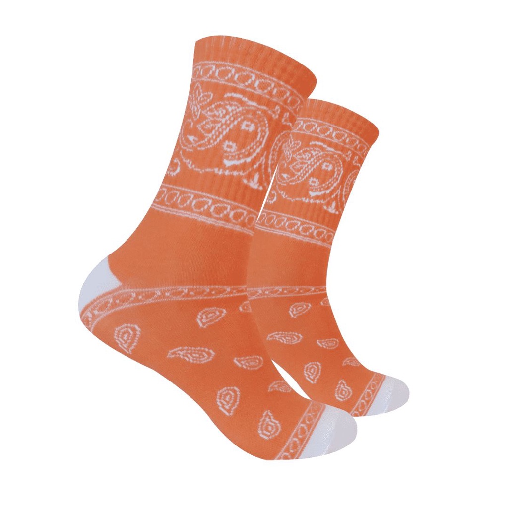 Kaos Kaki Motif Pattern Oren ( C96 )