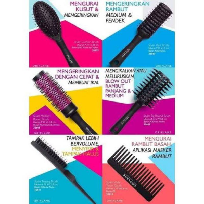 Original  Styler Cushion Brush/Vent/Teasing/Medium Round /Big Round/Detangle/Wide Tooth Comb Brush/Hair Brush Cleaner