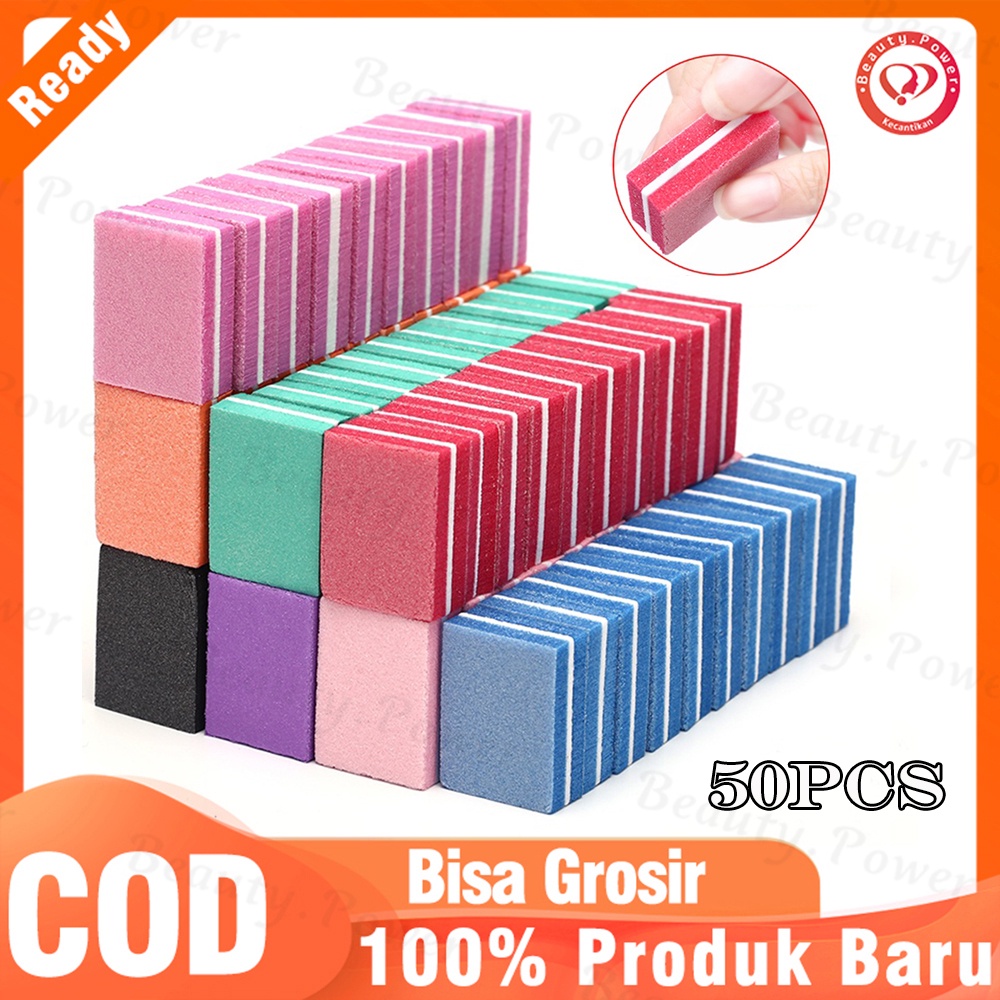 50 PCS Nail Polish Sanding Buffer Strips Nail Double-sided Mini Nail File Blocks