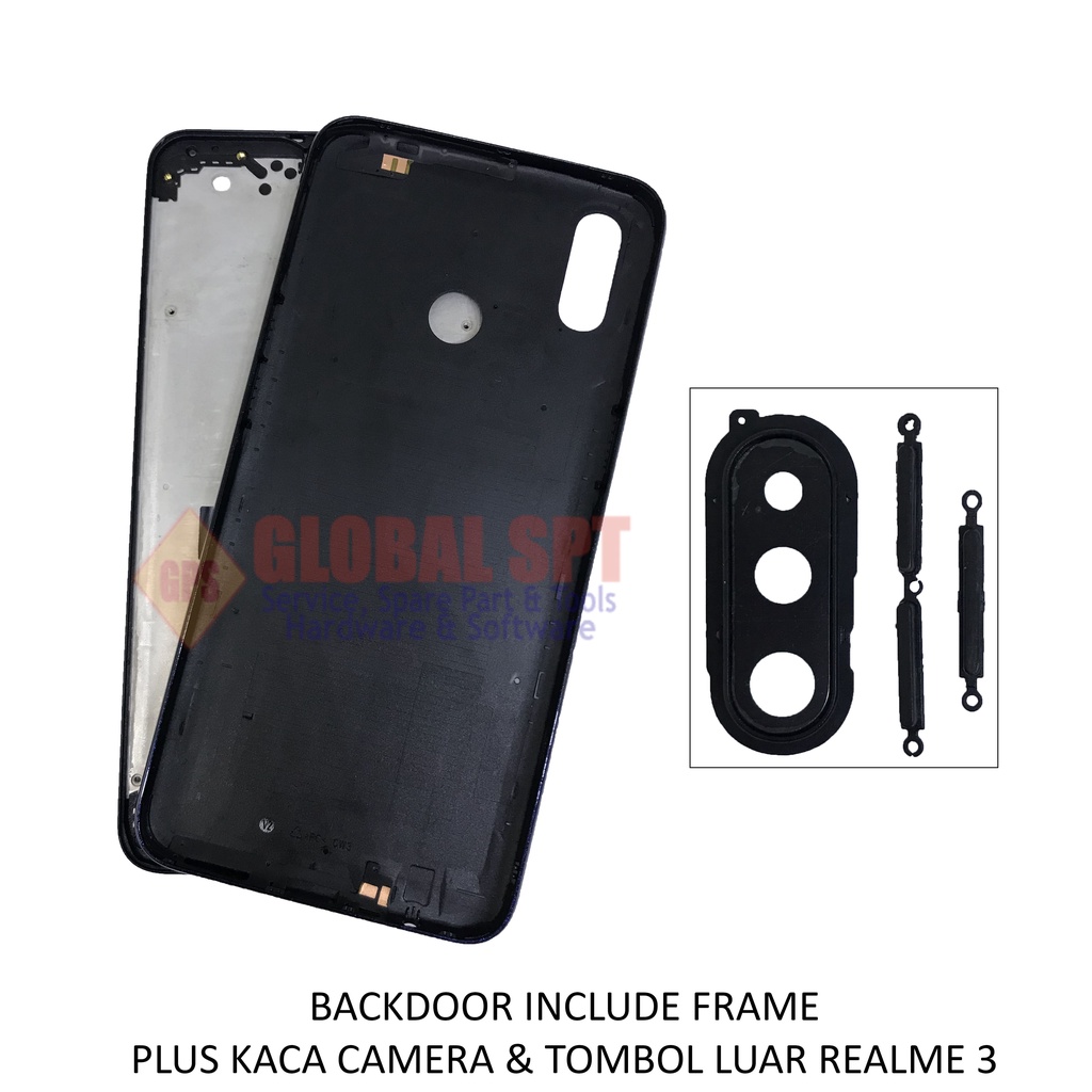 BACKDOOR REALME 3 INCLUDE FRAME / BACK COVER / TUTUP BELAKANG