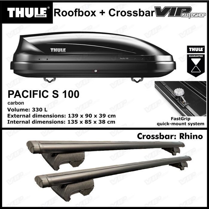 All new RUSH TERIOS 2018- Paket Roofbox Roof Box THULE Pacific 100 + Crossbar