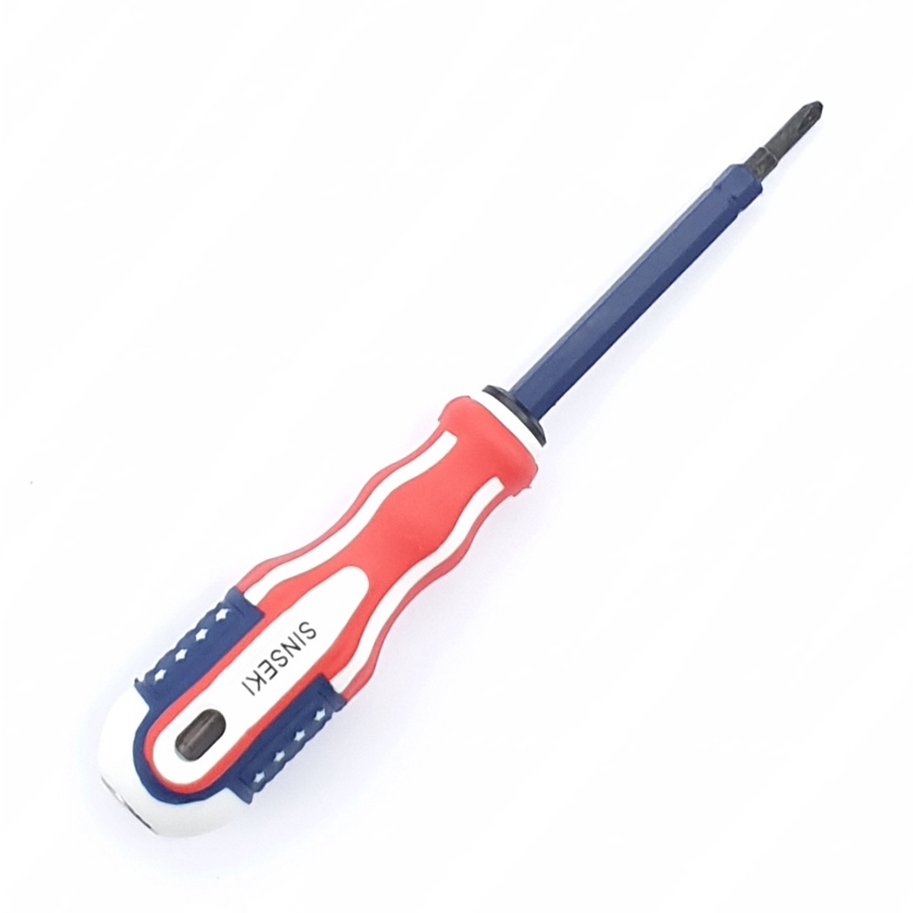 Sinseki NS01 Tespen Obeng USA 2 Way Magnet Tanggung / Obeng Plus Minus Bolak Balik (D2,5cm x P16cm)