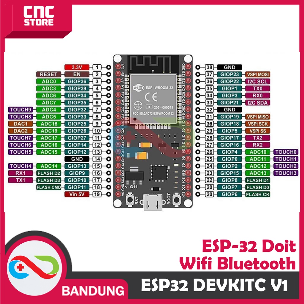 ESP32 ESP-32 DOIT WIFI BLUETOOTH IOT ESP-32S DEVELOPMENT BOARD 38 PIN