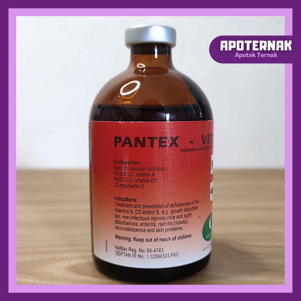 PANTEX VITAMIN AD3E Ade | Mencegah Defisiensi Vitamin AD3E, Gangguan Pertumbuhan, Reproduksi, dan Pengelihatan | Pantex Holland | Apoternak