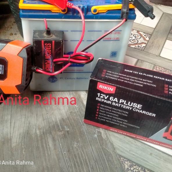 cas setrum aki charger aki mobil motor 6a 12v Venus otomatis