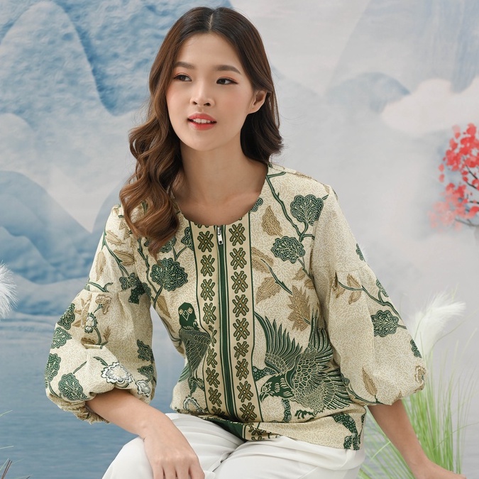 295 IJO - Blouse Batik Wanita/ Outer Batik/ Jaket Batik/ Batik Modern