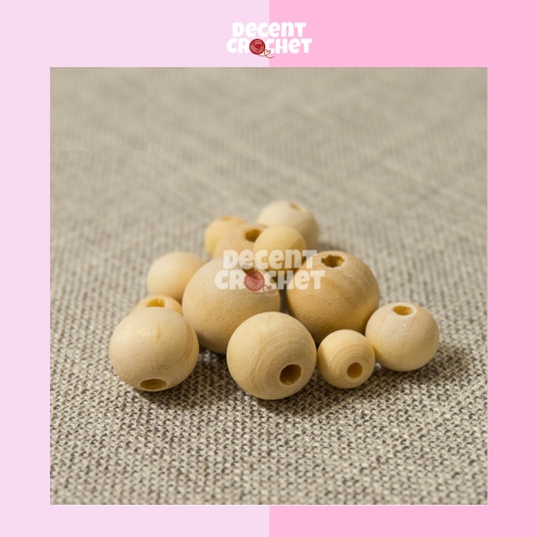 [10 PCS] Manik kayu Wajik/ Mote kayu Natural Macrame