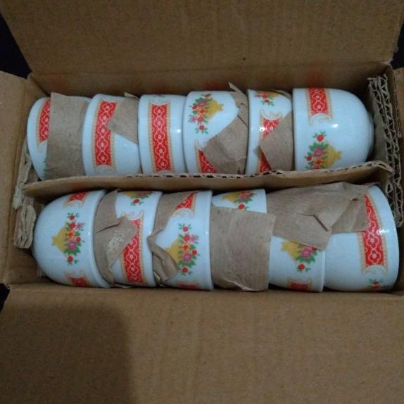 cup kue lumpang keramik/cetakan kue mangkuk talam cup tea 12 pcs tebal