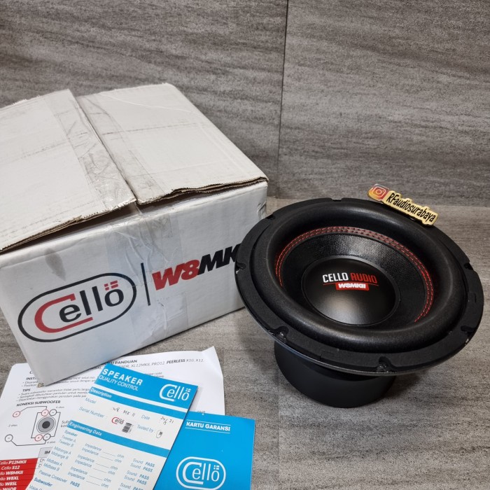 subwoofer cello w8mk2 dual coil 4 ohm W 8 MKII baru