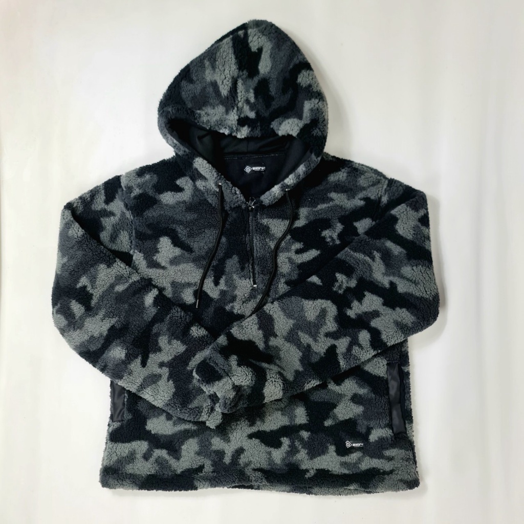 Jaket Bulu Pria | Hoodie Pria SHERPA CAMO Premium