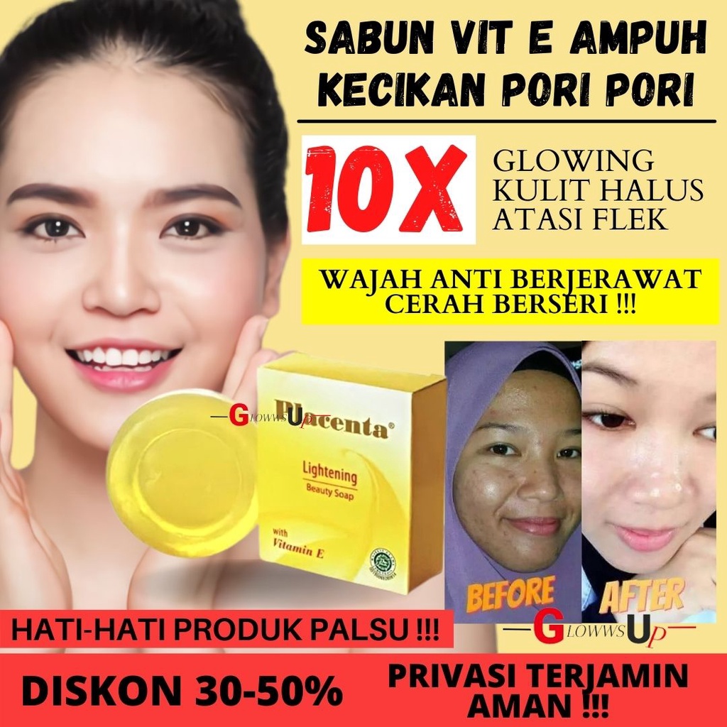 SABUN PLACENTA LIGHTENING BEAUTY SOAP VITAMIN E-SABUN PLACENTA BPOM