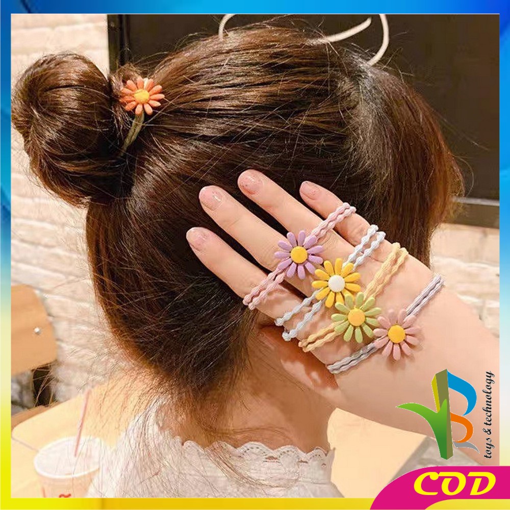 RB-C330 C337 Karet Ikat Rambut Wanita Motif Bunga / Kunciran Rambut Korea / Kuncir Rambut Anak / Ikat Rambut Karet Elastis