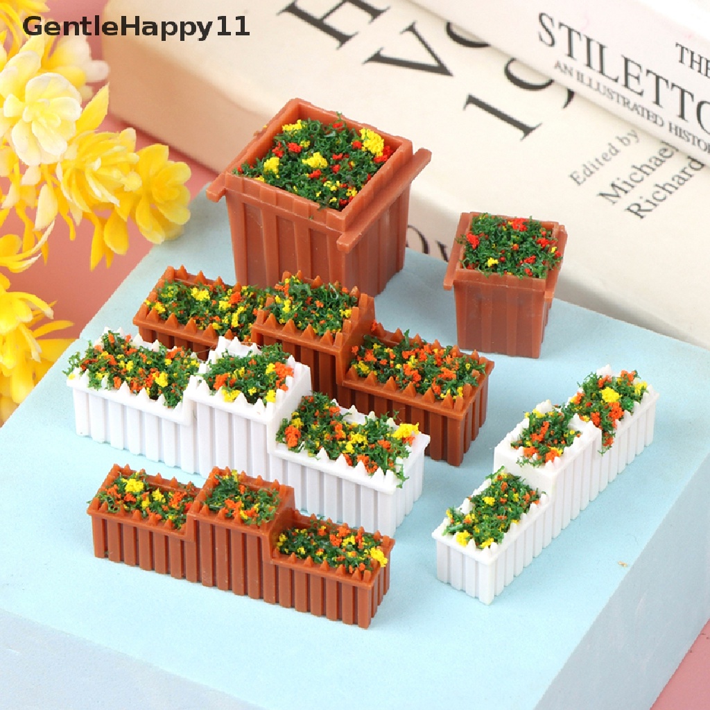 Gentlehappy 1: 12bunga Miniatur Rumah Boneka Bed Model Pot Bunga id