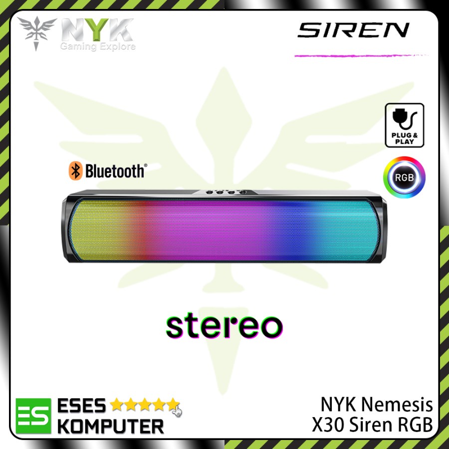 Speaker NYK Nemesis X30 X-30 Siren RGB | Bluetooth 5.0 Speaker Gaming