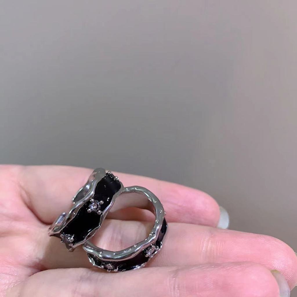 Aksesoris Cincin Tetes Hitam Menetes Retro Kesederhanaan Kepribadian Harajuku