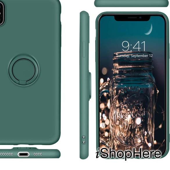 Casing Ring Holder Silicone Soft Case iPhone iPhone X XR XS Max - Hitam, XS Max