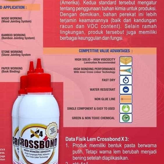 

Lem Kayu Crossbond X4 laminasi kayu parket eksterior