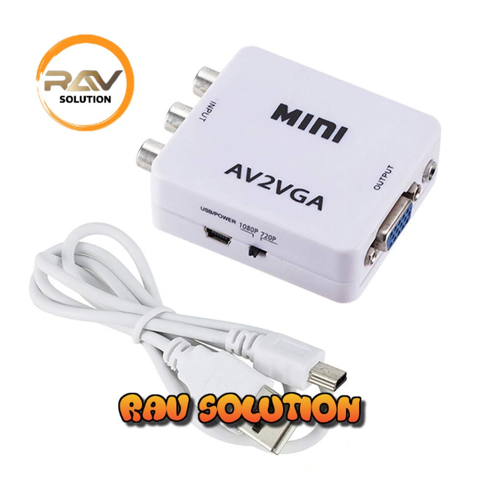 SKU-1084 CONVERTER AV TO VGA BOX MINI / RCA TO VGA / AV2VGA