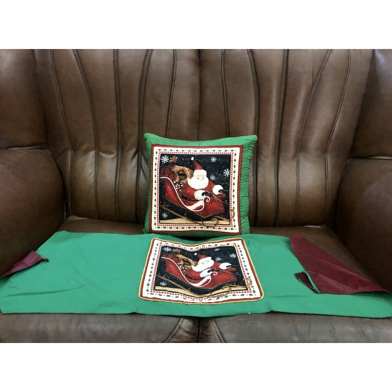 Paket Sarung bantal Natal 40x40 dan taplak