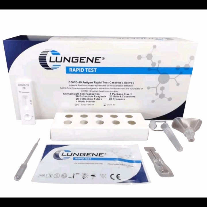 ALAT SWAB / ANTIGEN / RAPID TEST LUNGENE SALIVA ( Air Liur ) Clungene - 1Box isi 20