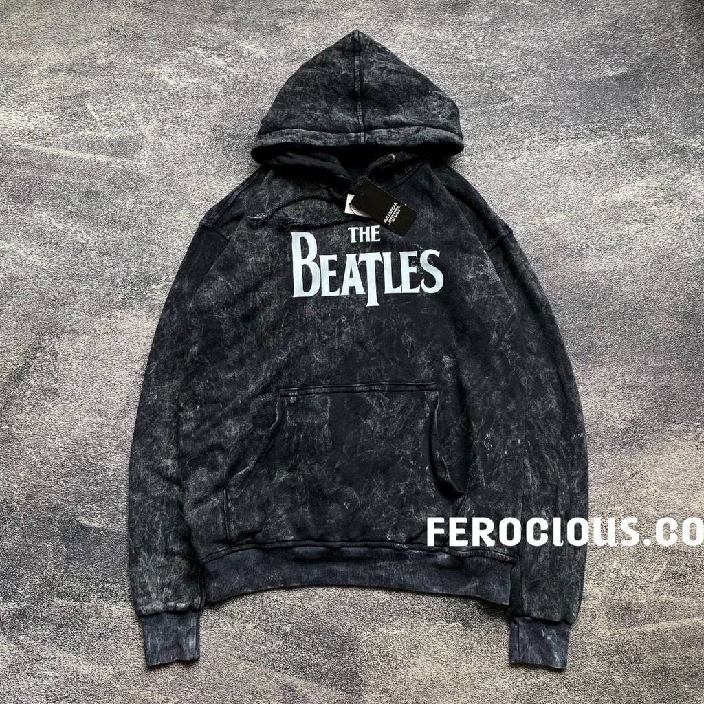 Jaket Sweater Hoodie Sandwash The Beatles pria/wanita full tag &amp; label