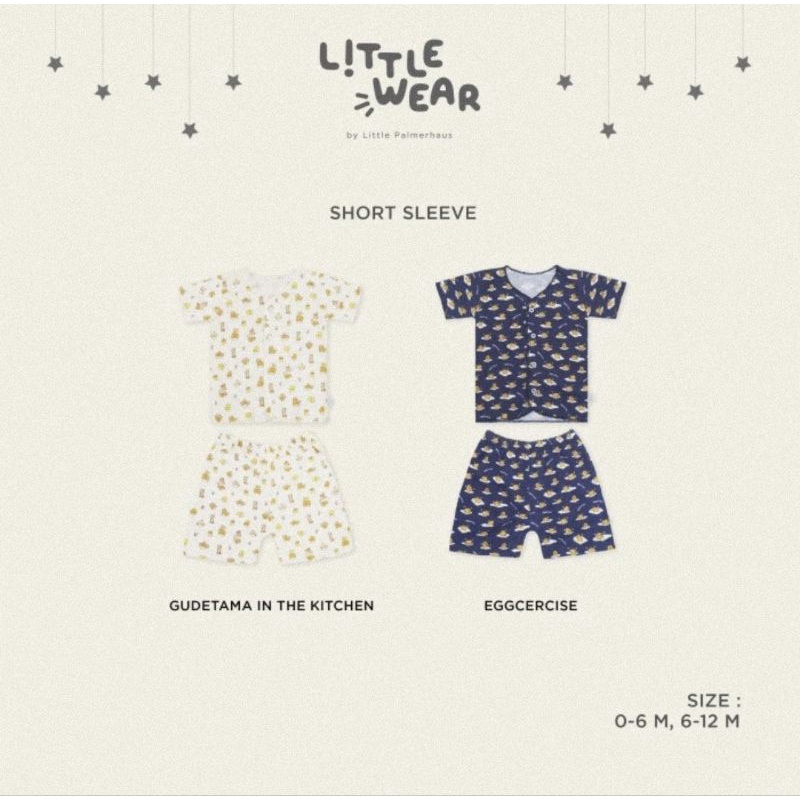Little Palmerhaus Sanrio Gudetama Little Wear Short Sleeves - Setelan Bayi Lengan Pendek
