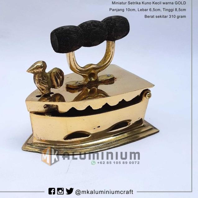 Miniatur Setrika Kuno - Seterika Arang - Setrika Mini Kuningan