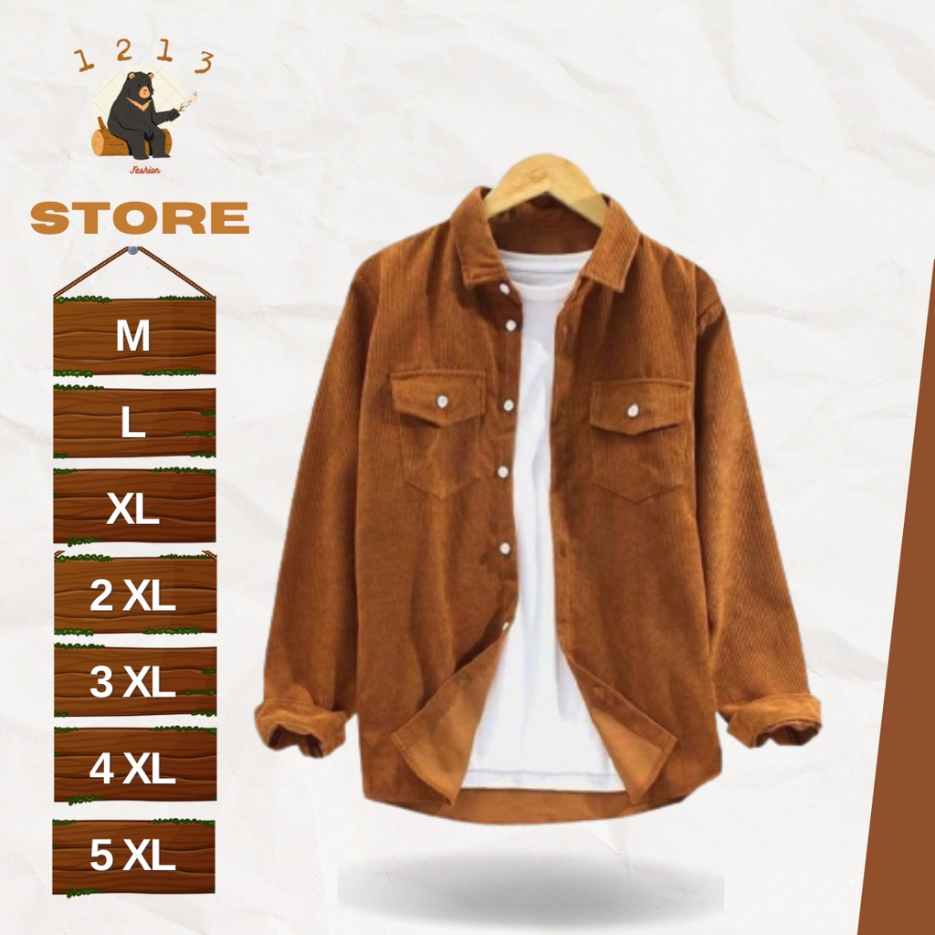 Jaket Corduroy Cokelat Polos