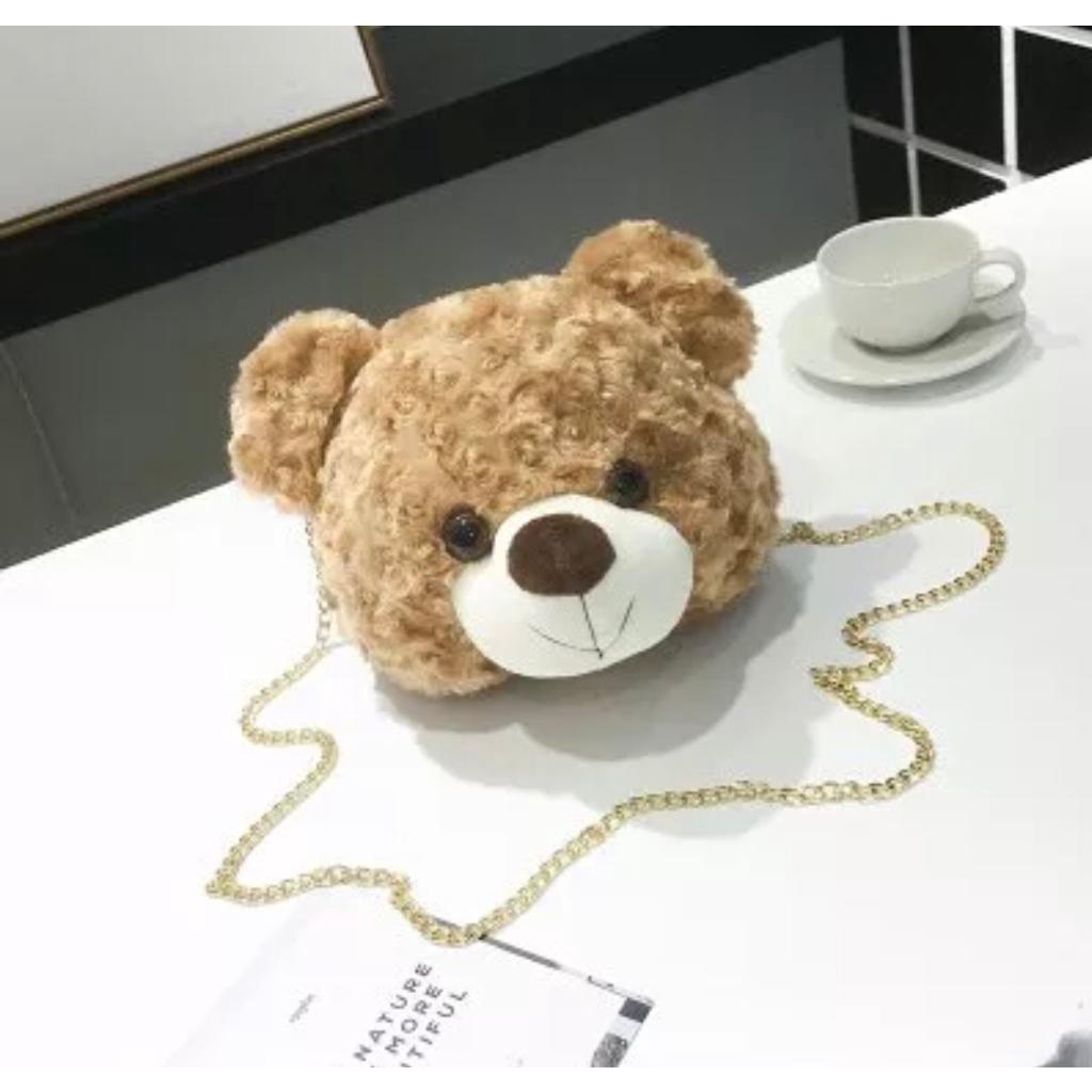 Diskon Tas Rangkul Wanita Lucu - Tas Boneka Teddy Bear Tas  Anak Sampai dewasa Bahan Bulu BISA COD