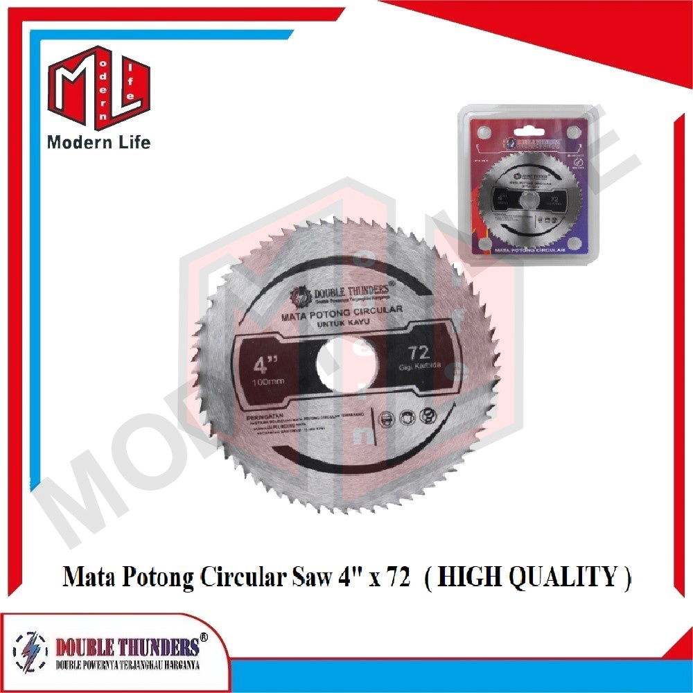 Circular Saw Blade 4 Inch x 72 T Wood Mata Pisau Potong Kayu DT