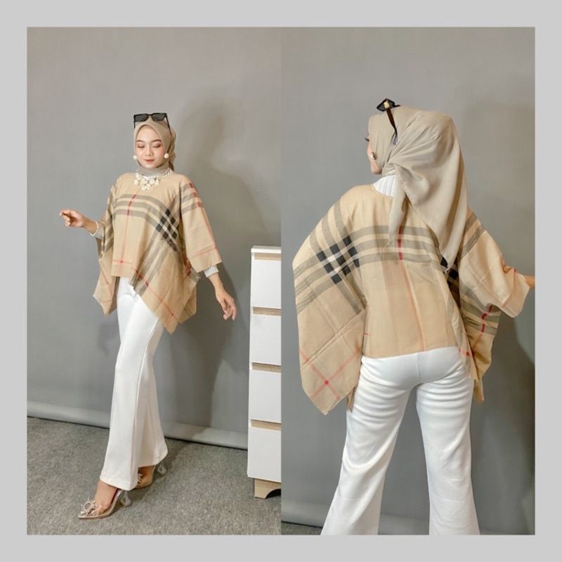 OUTER SCARF KIMONO WANITA MOTIF BURBERRY PREMIUM