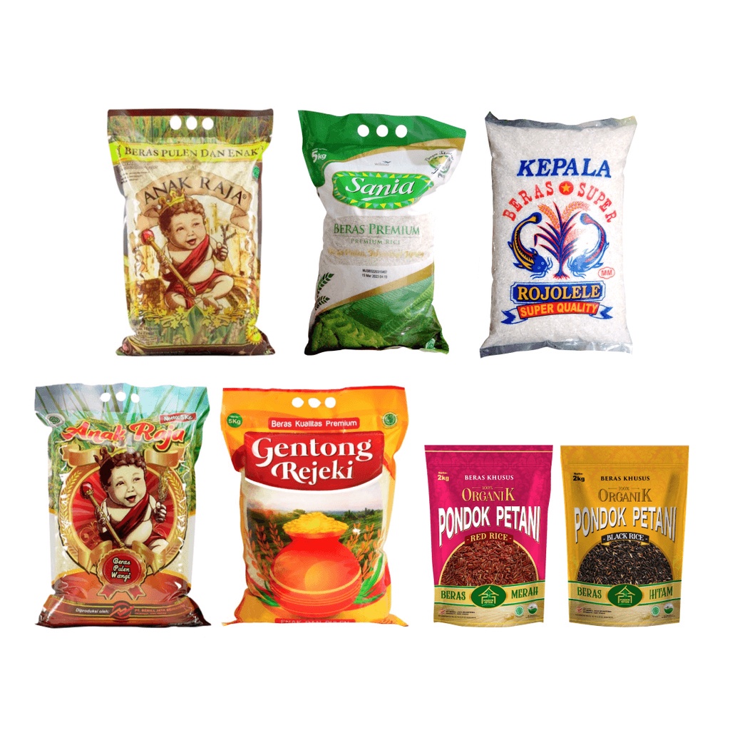 

LAKU Beras Premium 5KG Pulen / Anak Raja / Gentong Rejeki / Rojolele / Sania Bandung
