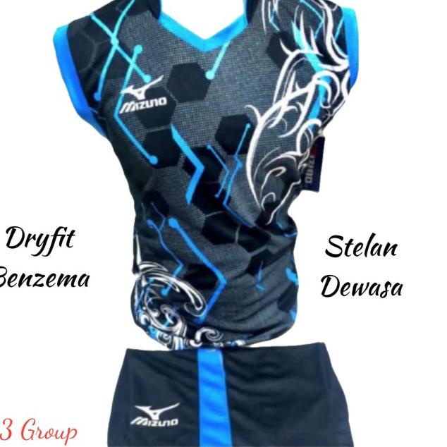 Jersey badminton Jersey olahraga stelan mizuno terbaru - Hitam merah, M