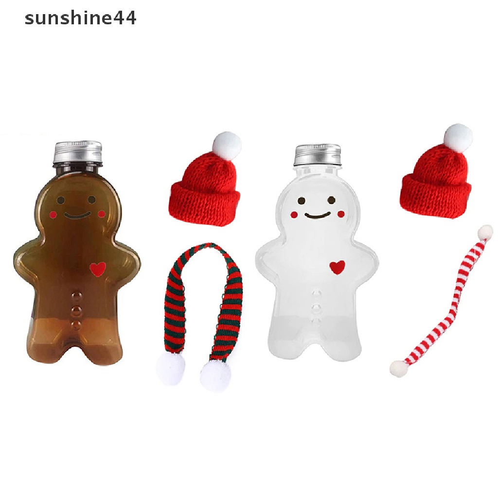 Sunshine Gelas Minum Plastik Bentuk Gingerbread Man / Pohon Natal / Beruang Untuk Hadiah Anak