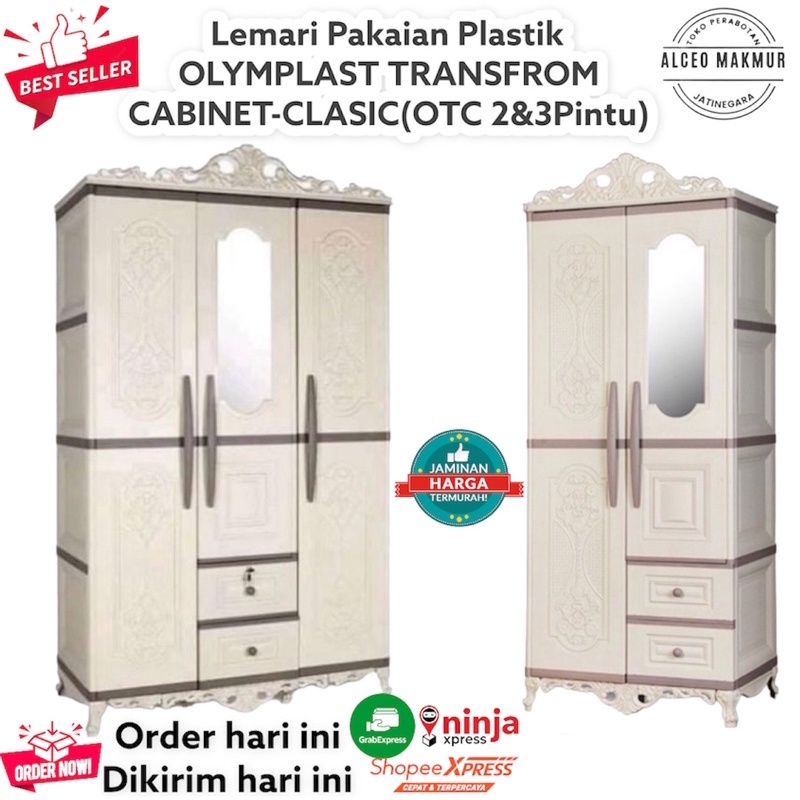 OLYMPLAST - LEMARI PAKAIAN PLASTIK 2-3 PINTU / OTC 2-3 PINTU CLASIC