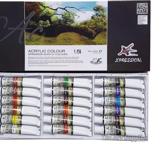 

Xpression Acrylic Color Set 18 - 818B / Cat Akrilik Set 18x12ml