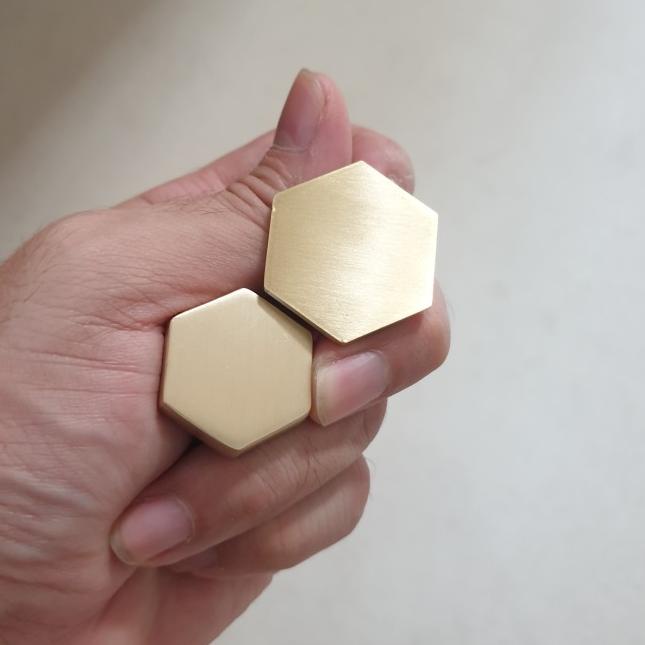 Gold Handle Brass Hexagon Knob Cabinet Pull Tarikan Laci Emas