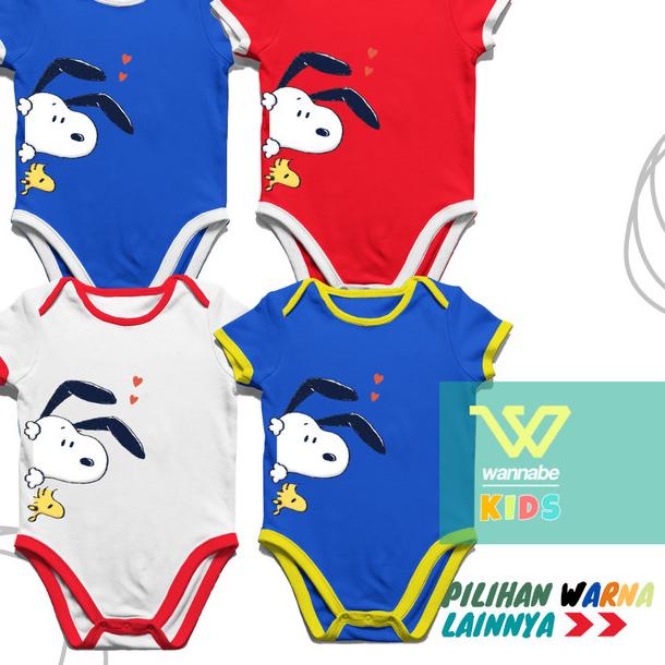 Jumper Bayi Kartun Snoopy | Jumper Lucu | Baju Bayi | Baby Rompers - BiruPutih, S