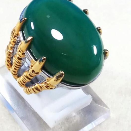 CINCIN BATU AKIK NATURAL GREEN TOPAZ HIJAU - 7