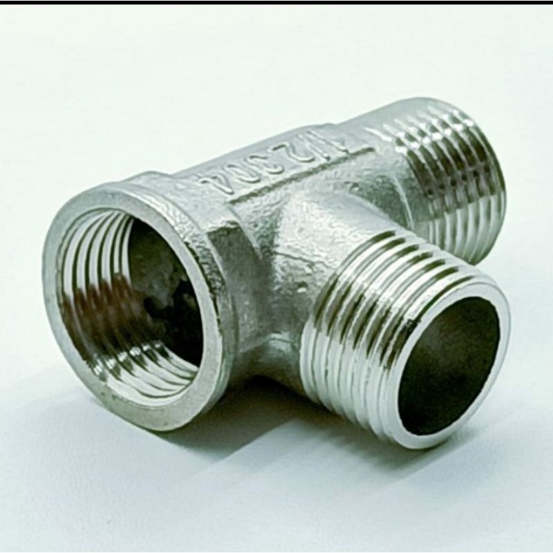 Sambungan tee shower drat luar dalam t kloset closet pvc plastik chrome