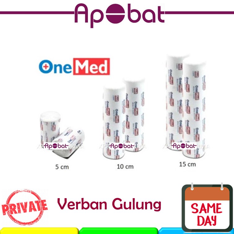 - ApObat - Perban Gulung Kasa Perban Onemed Pack 5 10 15 cm One med Kapas Pembalut Luka Kain Kasa Steril Verban