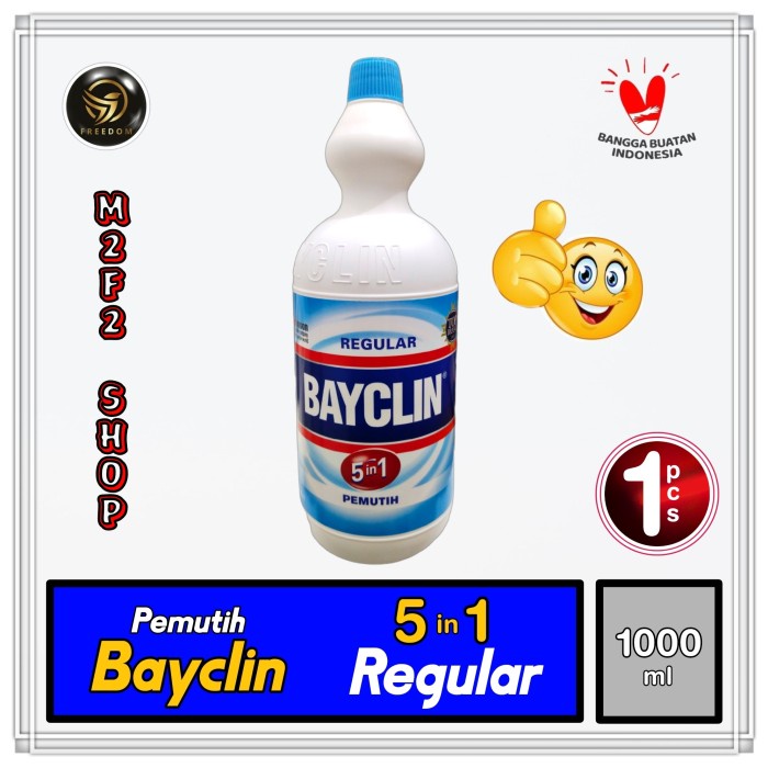 Pemutih Pakaian Bayclin 5in1 Regular - 1000 ml | 1 Liter (Kemasan Satuan)